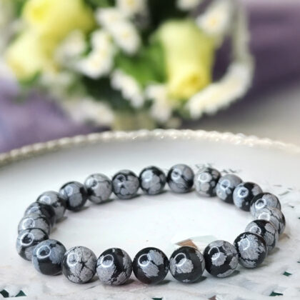 SNOWFLAKES OBSIDIAN BRACELET